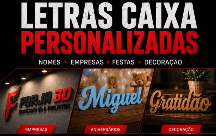 Letras Caixa e Logotipos 3D